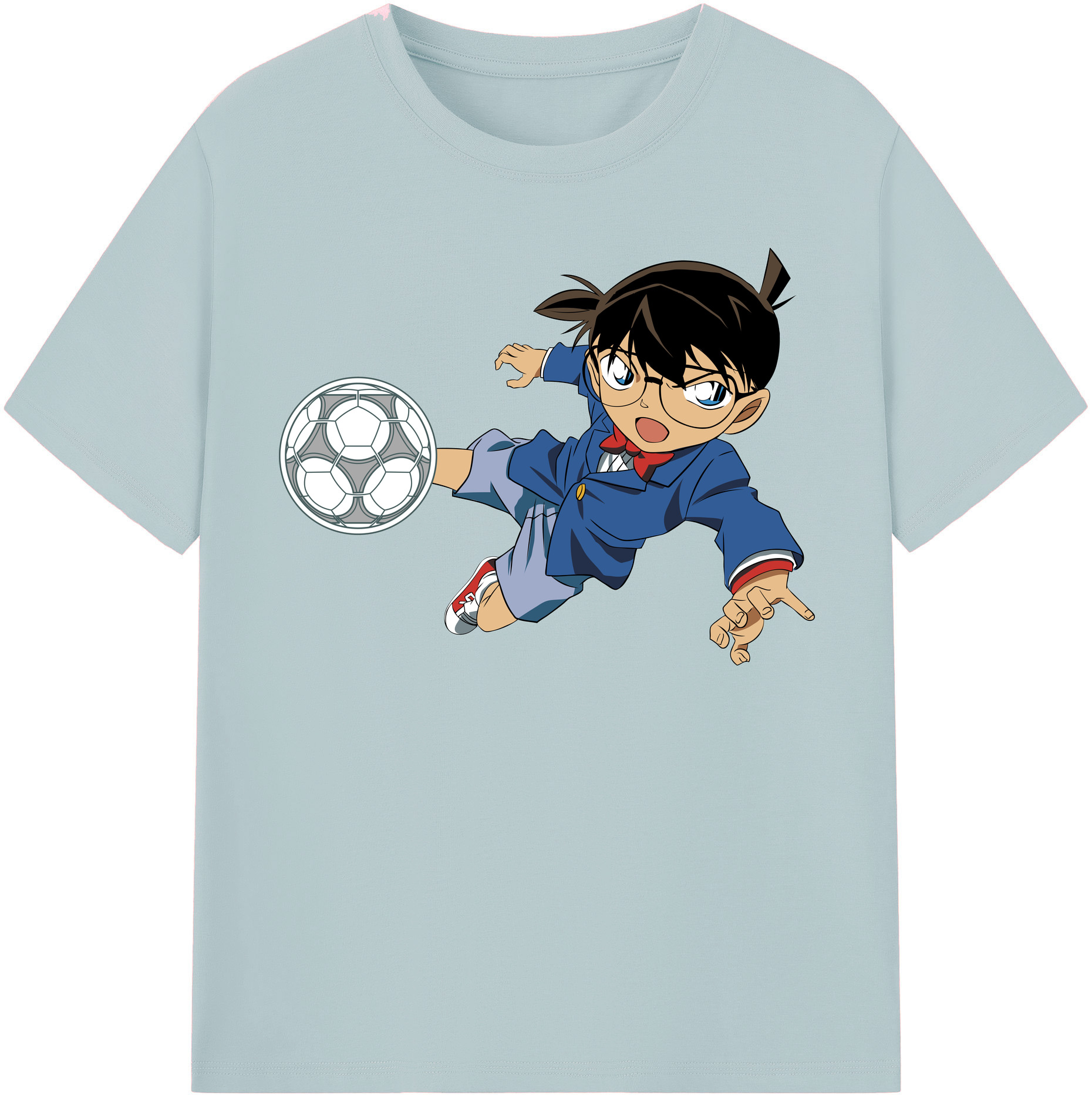（画像用） 名探偵コナン 江戸川 コナン Detective Conan Conan Edogawa 綿100％半袖Tシャツ（フロントプリント）